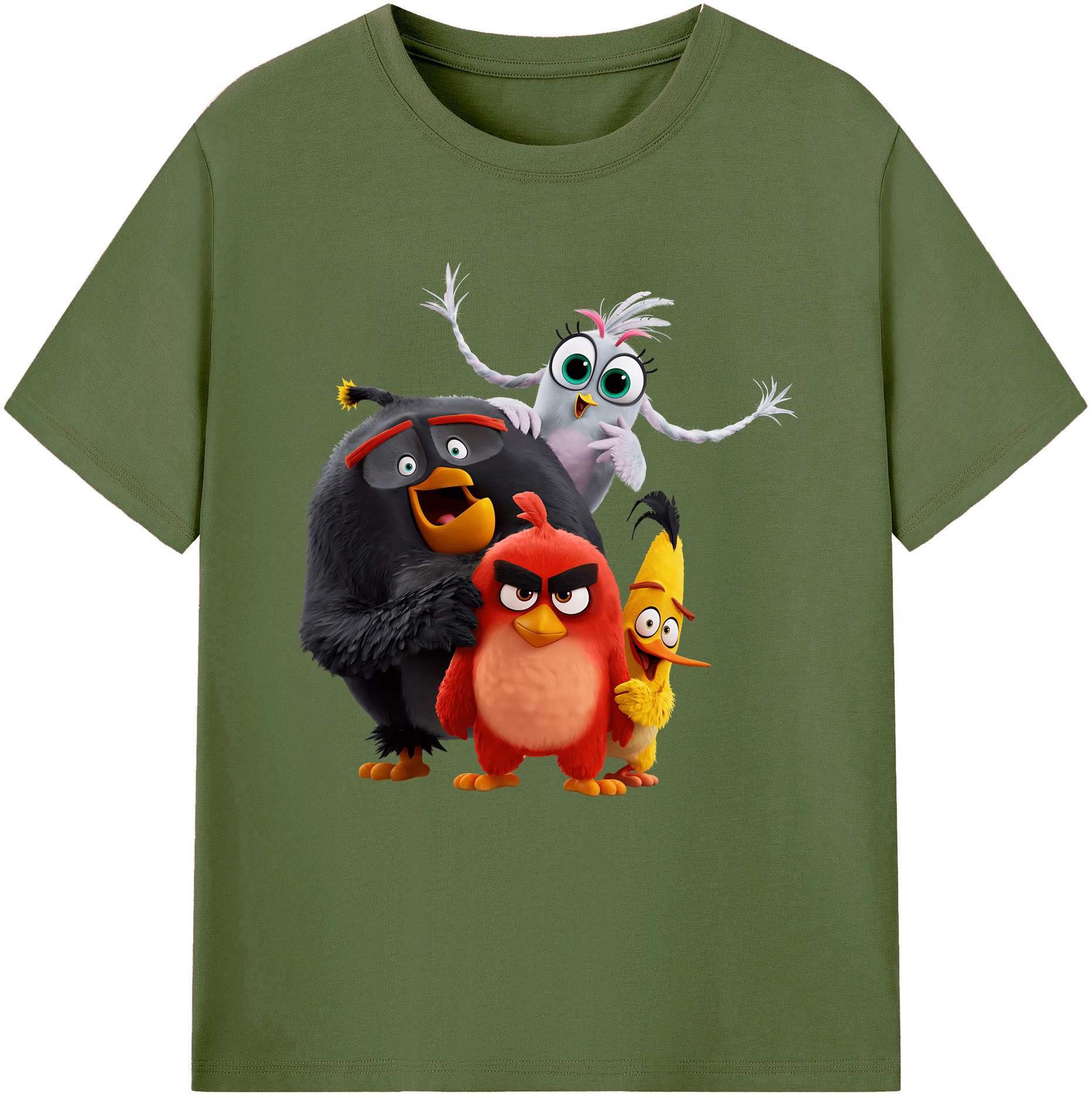 （画像用） Angry Birds アングリーバード 綿100％半袖Tシャツ（フロントプリント）